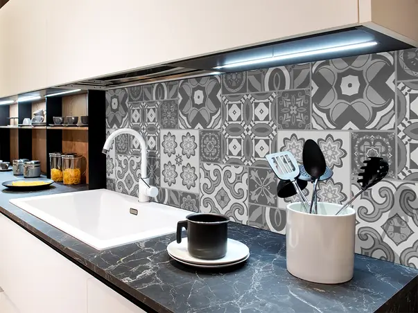 Autocolant piatra model elemente nuante de gri x4