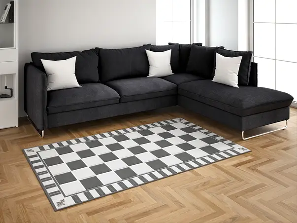 Autocolant podea model alb negru vintage 2