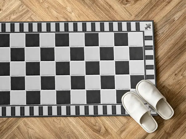 Autocolant podea model alb negru vintage 3