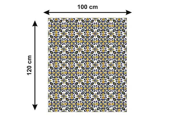 Autocolant podea model azulejo galben albastru metru 3