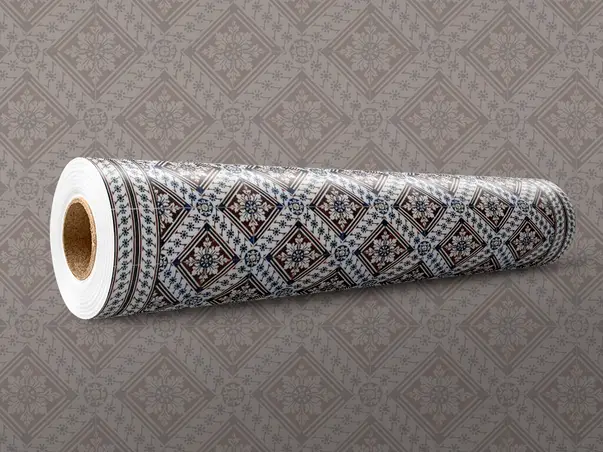 Autocolant podea model azulejos romb brun rola 1