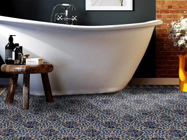 Autocolant podea model botanic albastru rola 2