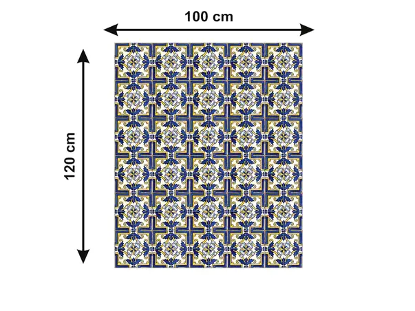 Autocolant podea model decorativ albastru galben metru 3