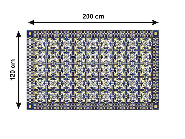 Autocolant podea model decorativ albastru galben rola 3