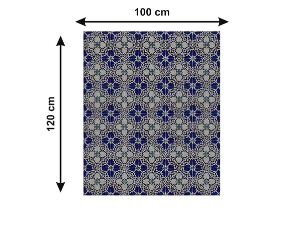 Autocolant podea model floral albastru gri metru 3