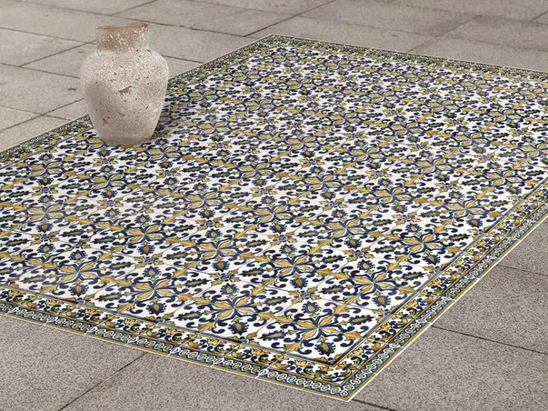 Autocolant podea model floral galben 3