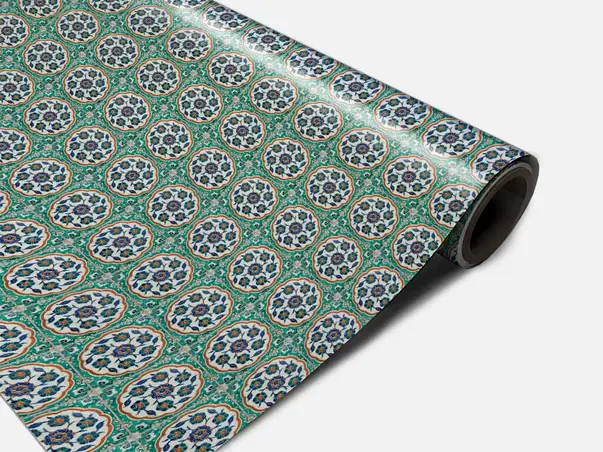 Autocolant podea model floral verde metru 0