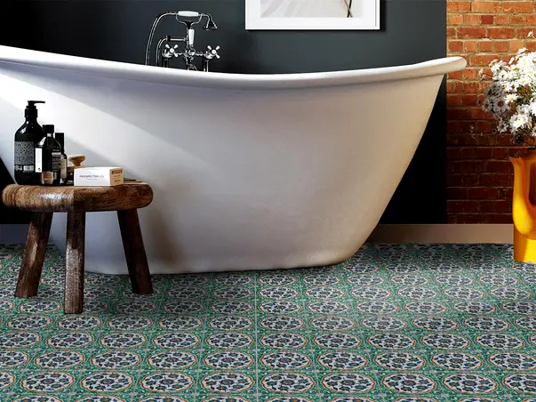 Autocolant podea model floral verde rola 2