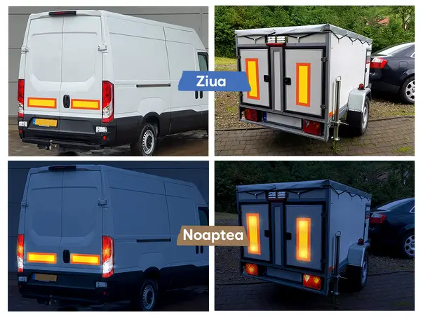 Autocolant reflectorizant pentru camioane remorci semnalizare avertizare simulare 2A