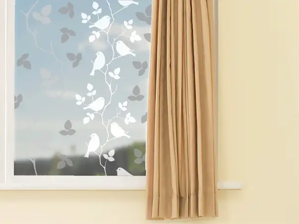 Autocolant sablare geam model pasari crengi 802