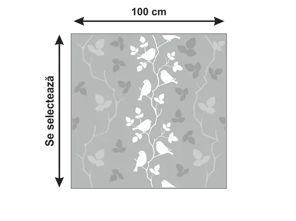 Autocolant sablare geam model pasari crengi 804