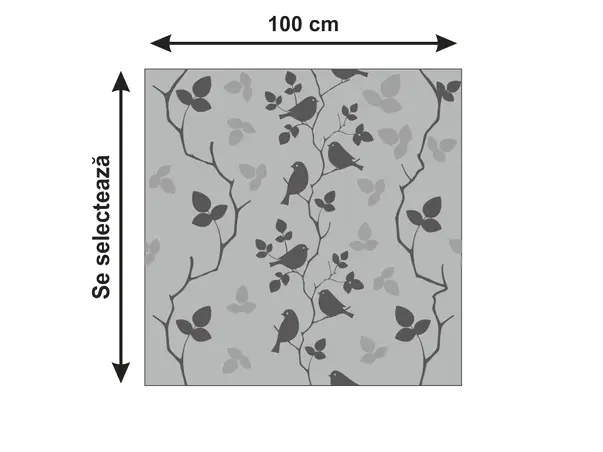 Autocolant sablare geam model pasari crengi 804uv