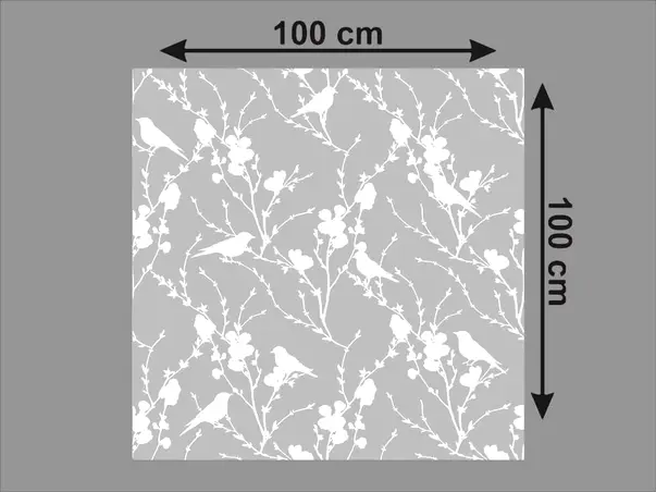 Autocolant sablare geam pasari alb prezentare 2