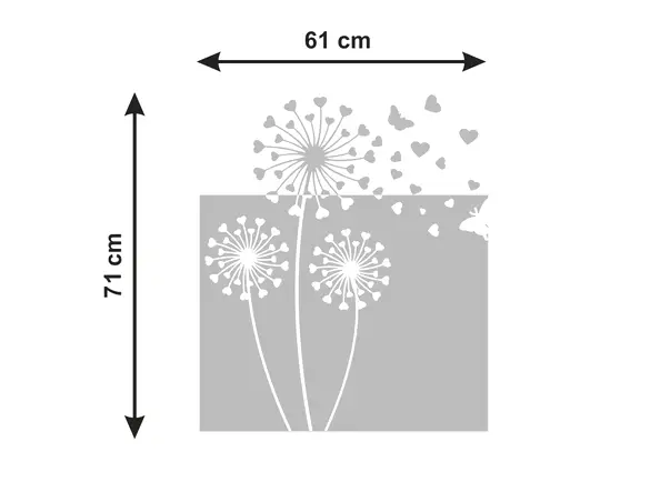 Autocolant sablare model decupat cu papadii 4