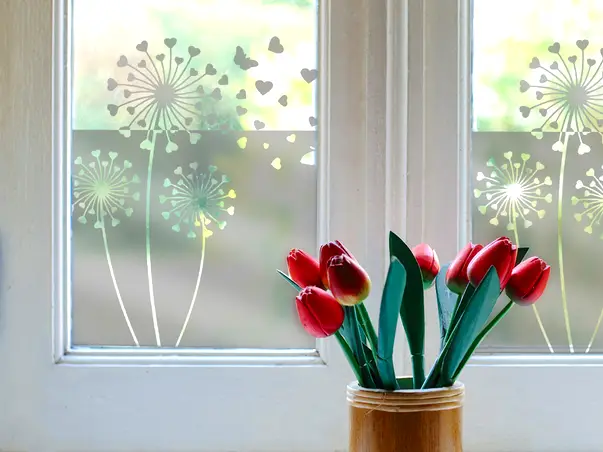 Autocolant sablare model decupat cu papadii x0