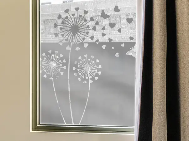 Autocolant sablare model decupat cu papadii x1