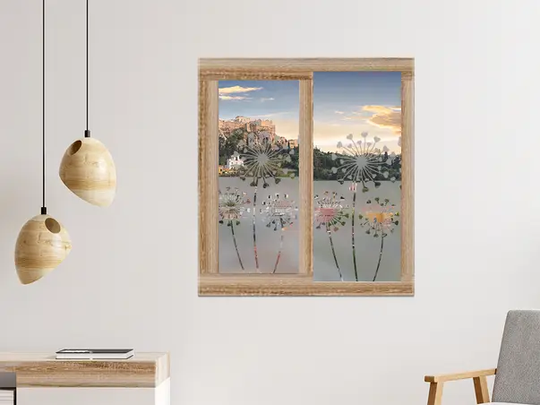 Autocolant sablare model decupat cu papadii x2