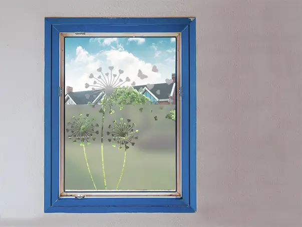 Autocolant sablare model decupat cu papadii x3