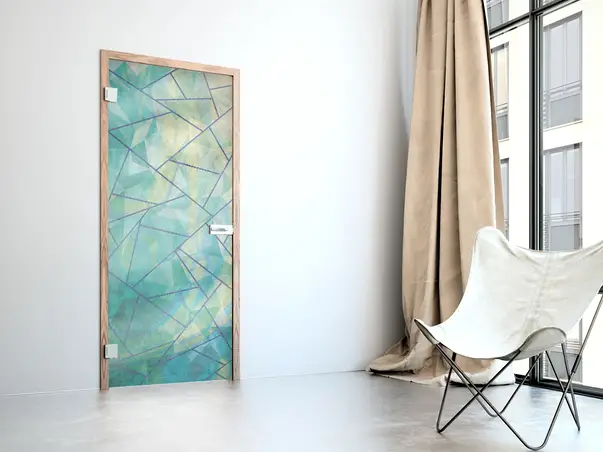 Autocolant sablare model mozaic verde albastru xm1