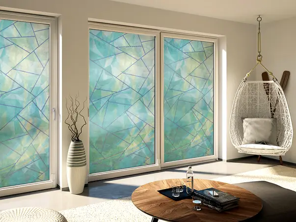 Autocolant sablare model mozaic verde albastru xm2