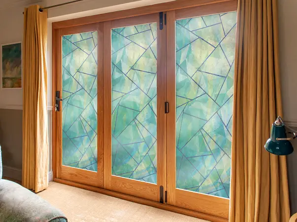 Autocolant sablare model mozaic verde albastru xm3