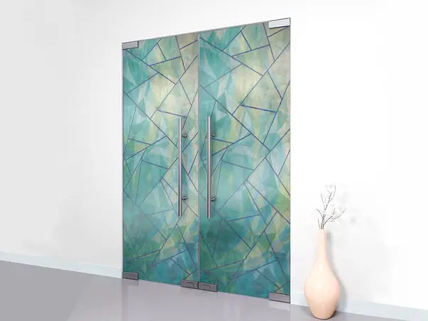 Autocolant sablare model mozaic verde albastru xm4