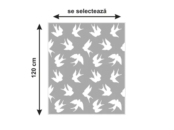 Autocolant sablare model pasari decupat x5