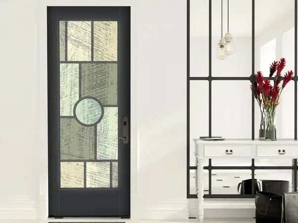 Autocolant sablare tip vitraliu verde v2