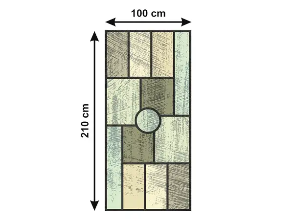 Autocolant sablare tip vitraliu verde v5
