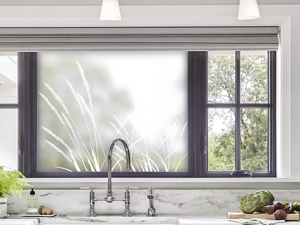 Autocolant sablat decupat stuf alb l1