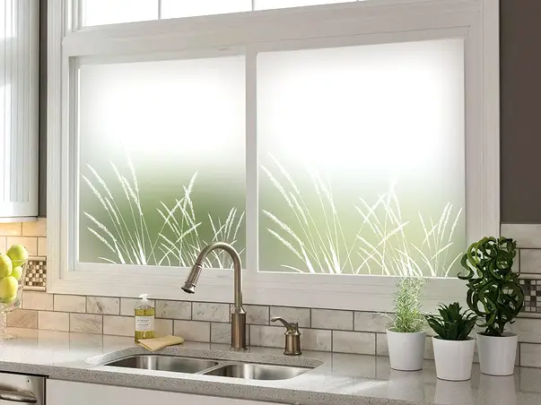 Autocolant sablat decupat stuf alb l4