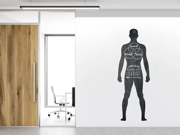 Autocolant tabla de scris model corp uman x2