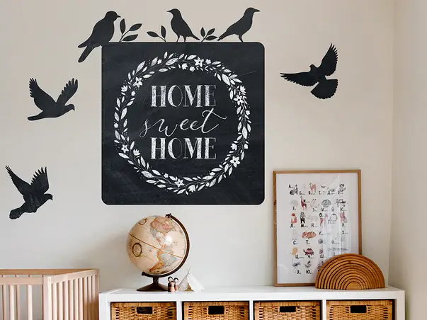 Autocolant tabla de scris model panou cu pasari x1