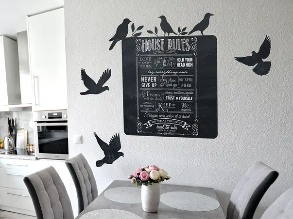 Autocolant tabla de scris model panou cu pasari x4