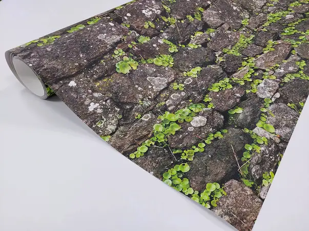 Autocolant zid din piatra cu plante 5