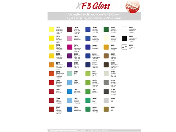 Catalog autocolant lucios Xfilm