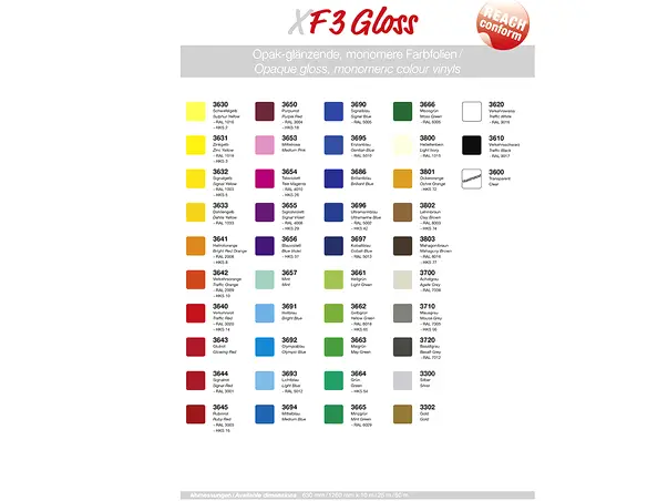 Catalog autocolant lucios Xfilm