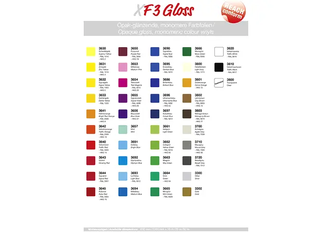 Catalog autocolant lucios Xfilm