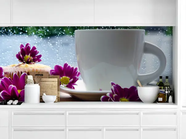 Ceasca si flori simulare