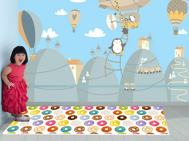 Covor antiderapant din vinil camera copii 1