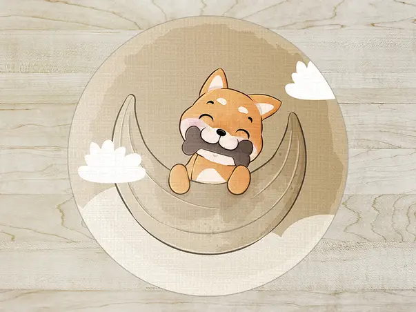 Covor antiderapant pentru animale de companie model Corgi inoleum antiderapant rotund 1