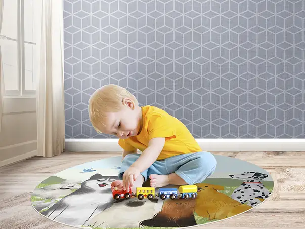 Covor antiderapant pentru animale de companie model Dogs linoleum antiderapant rotund 4