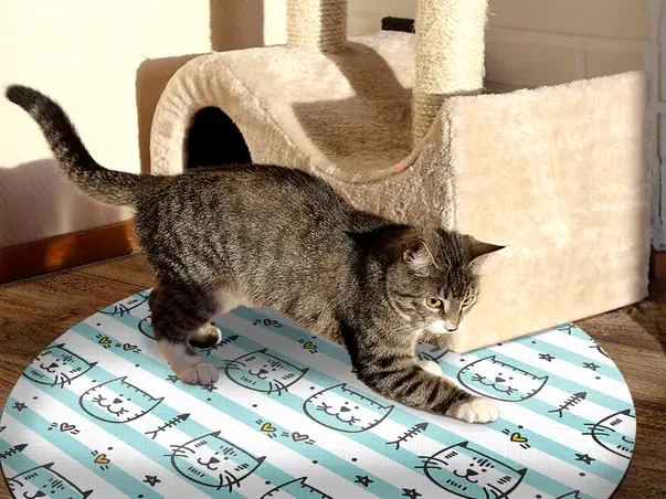 Covor antiderapant pentru animale de companie model pentru pisici linoleum antiderapant rotund 2