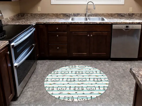 Covor antiderapant pentru animale de companie model pentru pisici linoleum antiderapant rotund 3