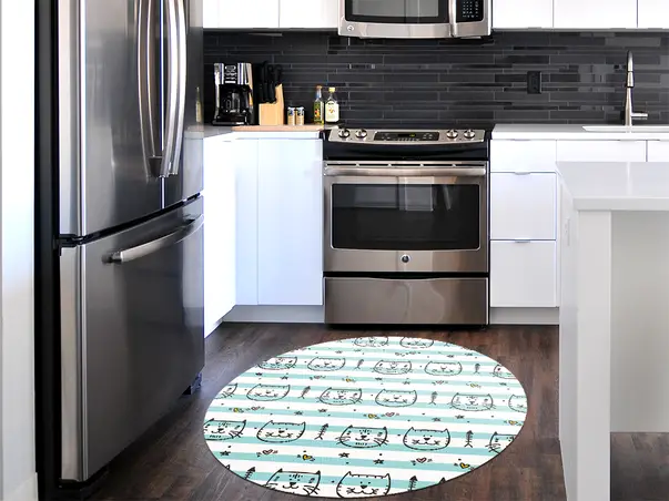 Covor antiderapant pentru animale de companie model pentru pisici linoleum antiderapant rotund 4