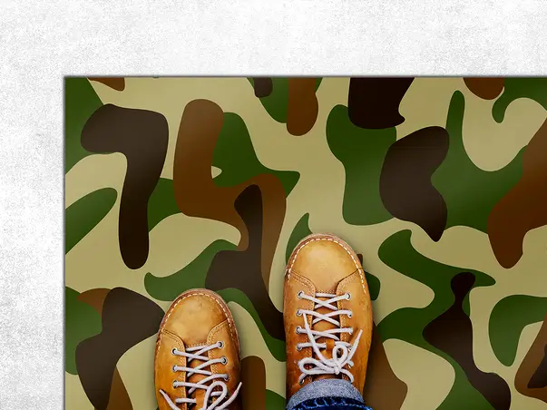 Covor din vinil antiderapant Folina model Camuflaj rola de 80x160 cm 6