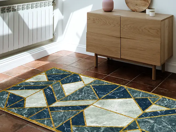 Covor din vinil antiderapant Folina model Geometrik rola de 80x160 cm 2