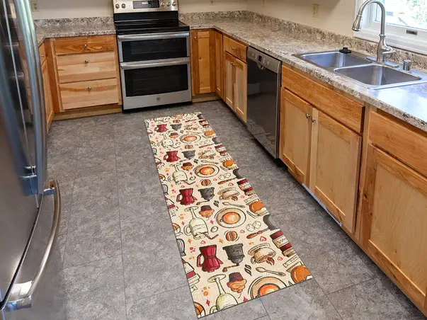 Covor din vinil antiderapant model bucatarie cafea 1