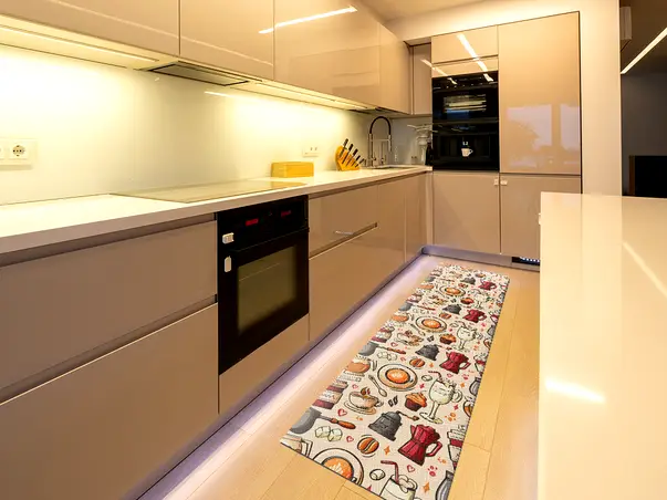 Covor din vinil antiderapant model bucatarie cafea 4