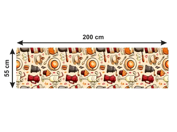 Covor din vinil antiderapant model bucatarie cafea 5